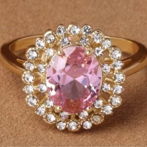 Pink Gold Plated Zircon Ring